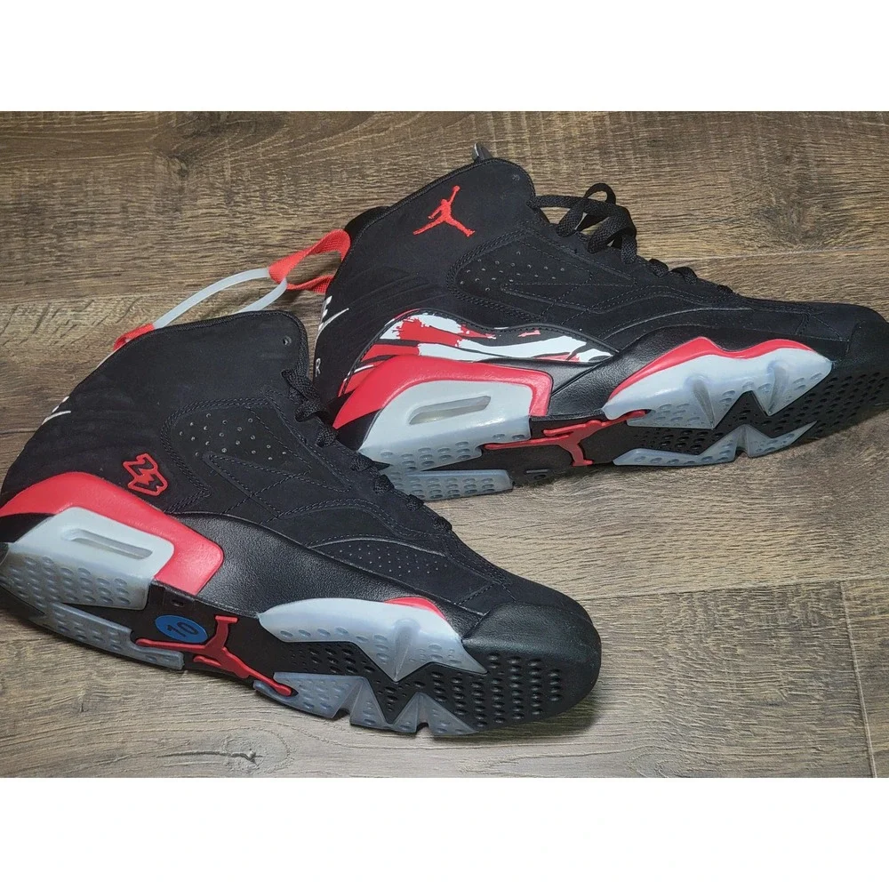 Jordan MVP Black University Red Mens Size 10 Basketball Shoes DZ4475-061 Mid Top